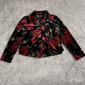 VTG Y2K Melissa Harper Womens Velvet Jacket M Whimsigoth‎ Romantic Witchy Vamp